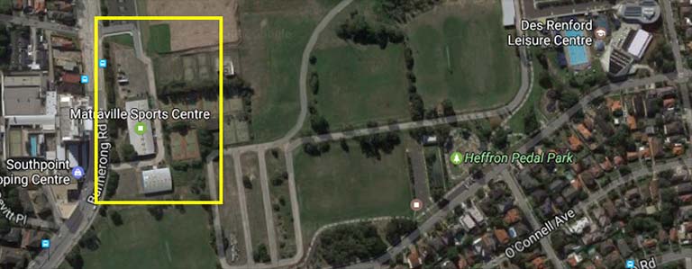 Indicative location of proposed Heffron Centre.