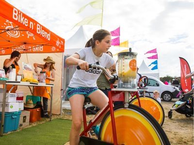 Hop on a bike at the Eco Living Festival and blend your own smoothie or juice!