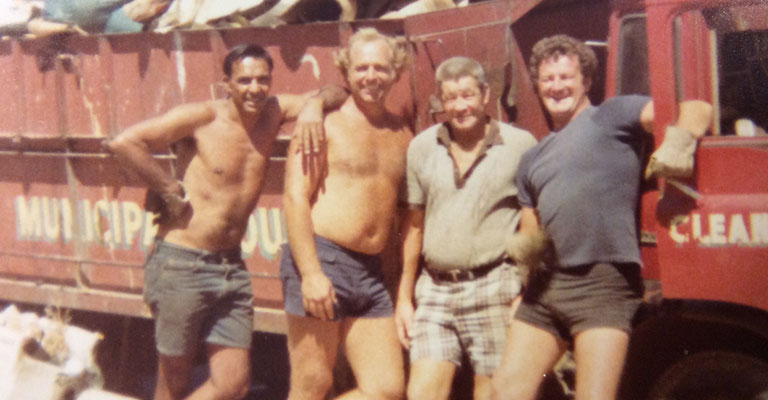 Jack Gaskin (far right) in years gone by
