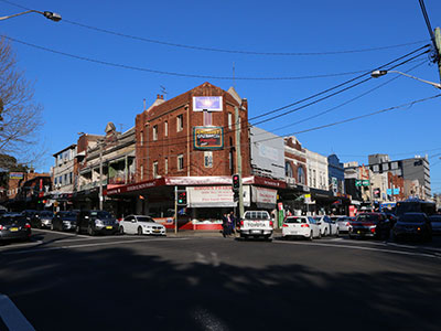 Belmore Road, at the intersection of Alison Road