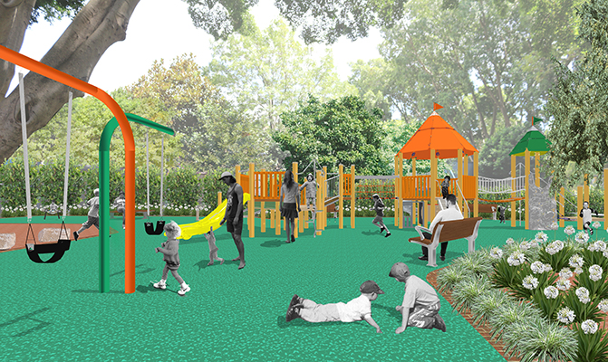 Artist's impression of upgraded Fitzpatrick Park playground