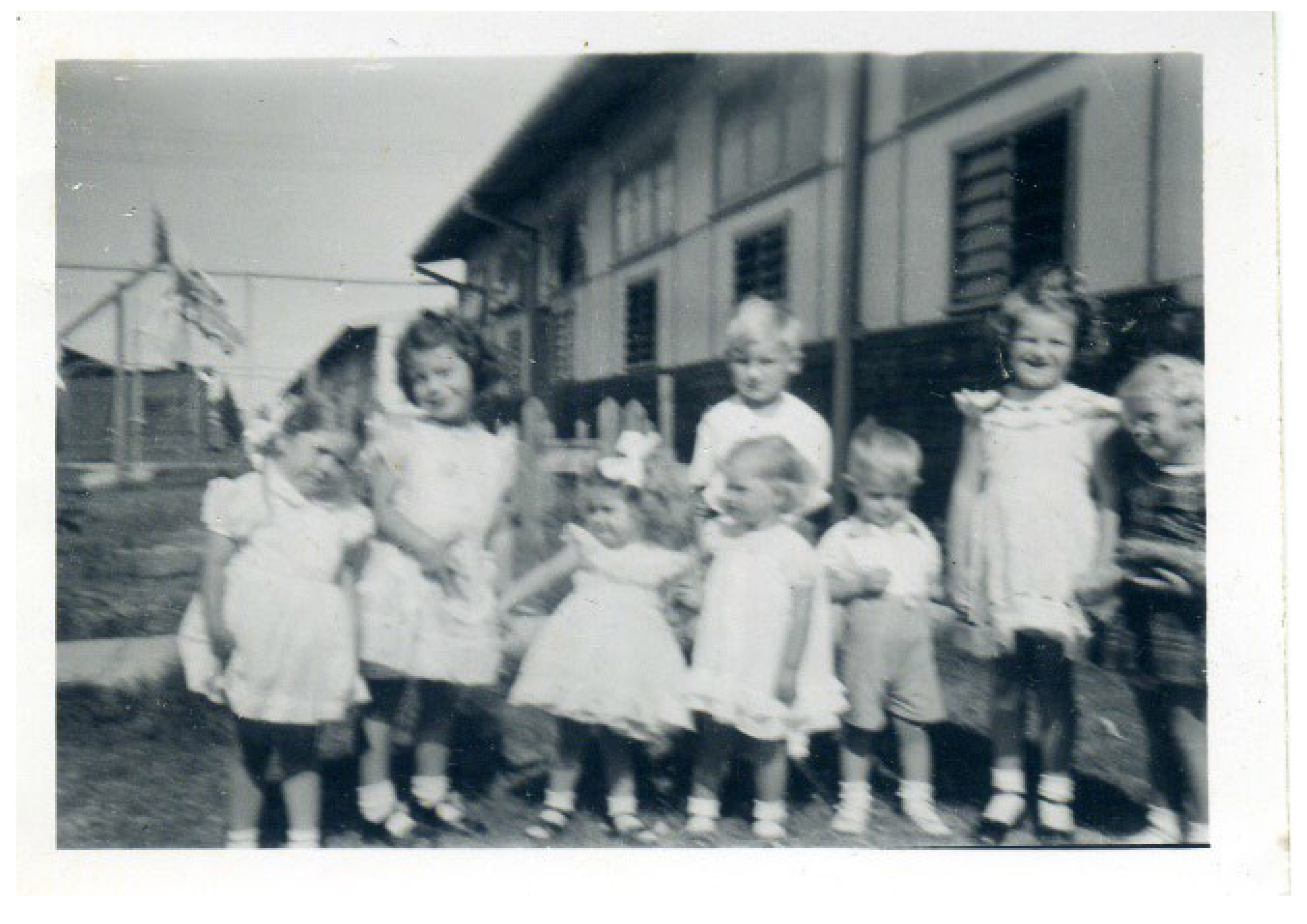 Group of migrant children in their ‘Sunday Best’ for Marilyn’s birthday party at Bunnerong Migrant Hostel 1951-1953 (Marilyn Wilson Collection: Randwick City Library).