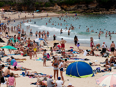 People enjoying a Sydney beach