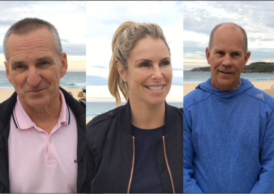 Inductees into the 2017 Surfing Walk of Fame (L-R) - Kevin Davidson, Candice Falzon, Graham Johnson