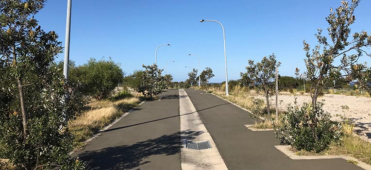Little Bay Cove currently showing road and drainage infrastructure (photographed 2019).