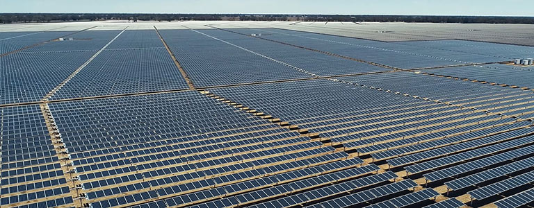 A solar farm at Nevertire in NSW that will supply electricity to Randiwick.