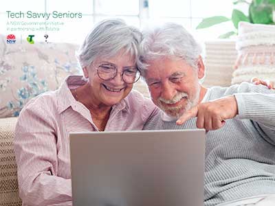 Seniors with computer
