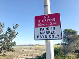 Parking restrictions are in place at La Perouse and Phillip Bay to discourage anti-social behaviour at night.