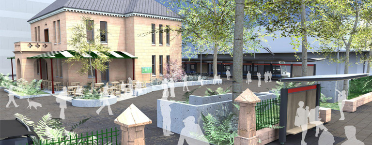 Artist impression High St terminus, view from Avoca St