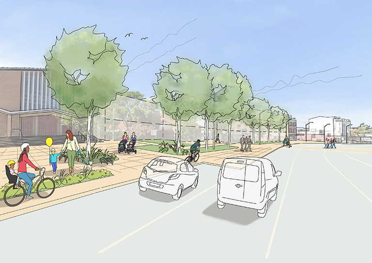 Artist impression of the proposed community precinct area.