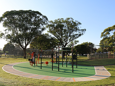 One of the new outdoor gyms that has just opened to the public