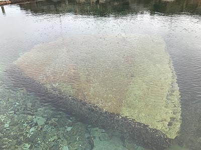 This submerged rock at Mahon Pool is causing problems for swimmers.