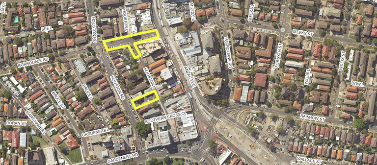 Map of Kingsford smart parking trial location