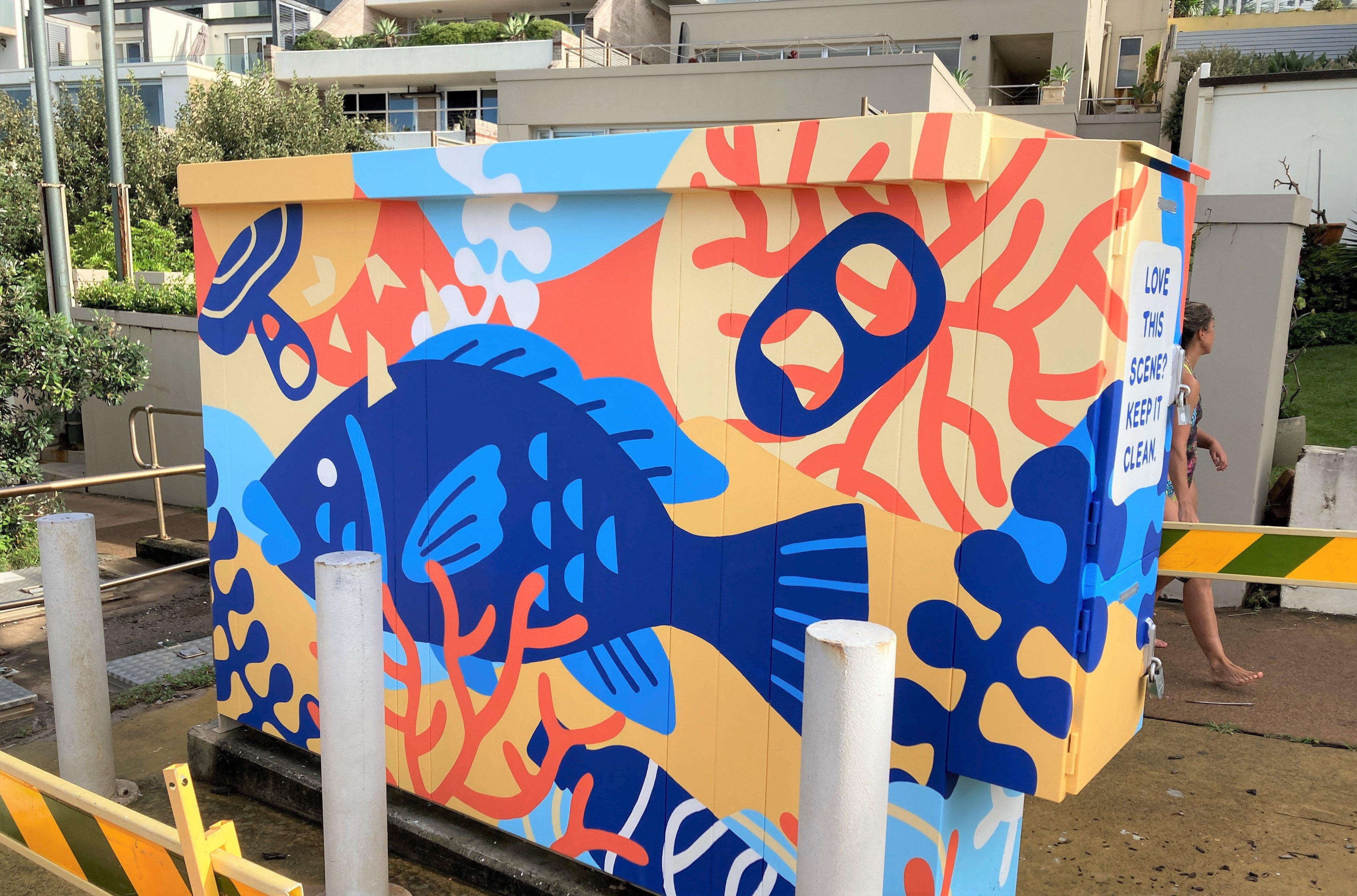 Painting of blue groper on Gordons Bay mural