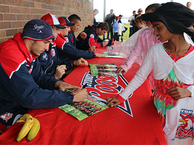 Local children attend Roosters coaching clinic