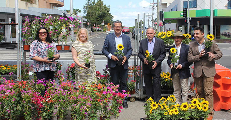 From left to right, West Ward Cr Alexandra Luxford, Barbara Winton from Anywhere Travel in Kingsford and, Danny Said, Mayor of Randwick City, Chamber representatives Peter Schick and John Johnson and West Ward Cr Harry Stavrinos.