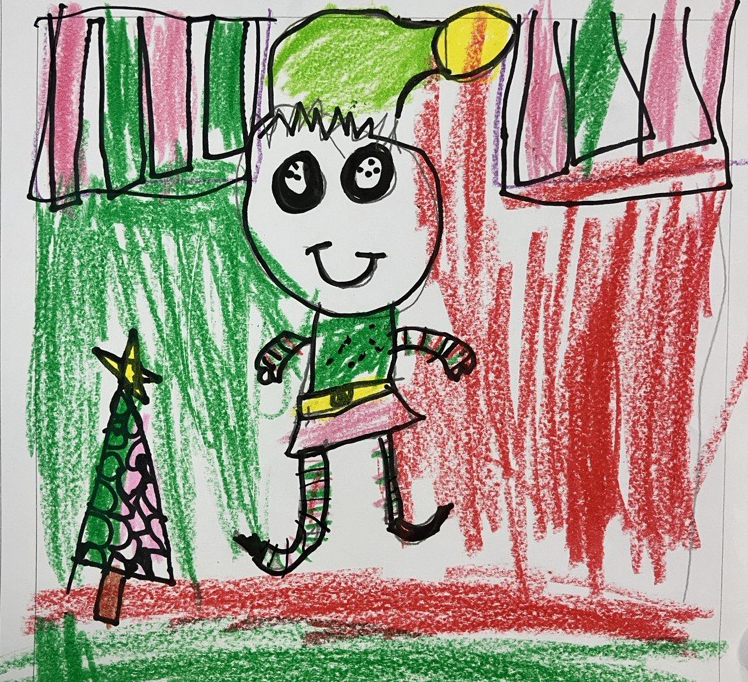 The runner-up illustration by Honey of St Mary - St Joseph Catholic Primary School in Maroubra. A child's illustration of an elf.