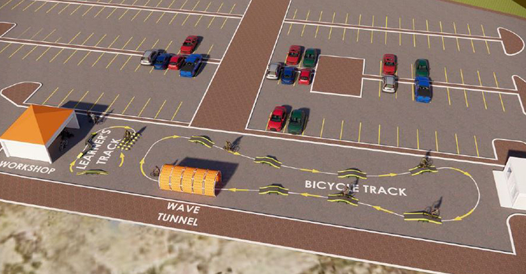 A mock-up of the pedal park that will be installed in Clovelly.