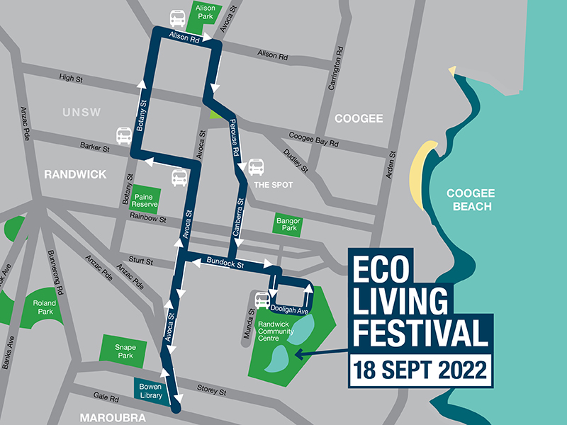 Eco Living Festival shuttle bus map